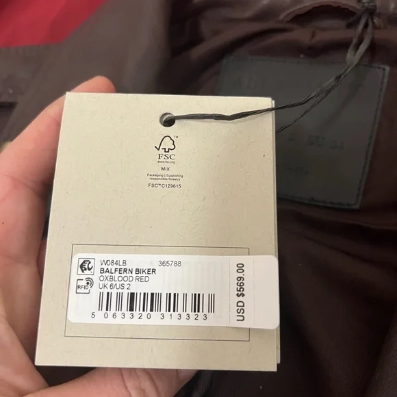 Allsaints lamb leather jacket brand new with tags! Sz 2 - Picture 2 of 5